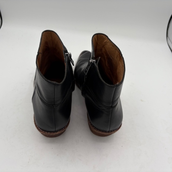 MADEWELL Charley Womens Black Leather Ankle Boots Side Zip Stacked Heel Size 9 - Picture 2 of 10